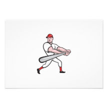 Baseball Player Batting Cartoon Custom Announcements
