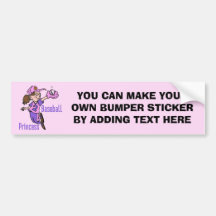Baseball Princess T shirts and Gifts Bumper Sticker
