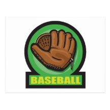 baseball sign mitt icon postcard
