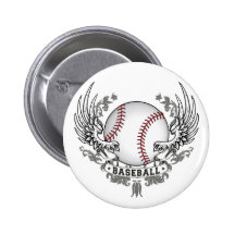 Baseball Wings Button