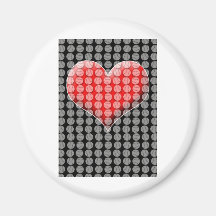 Baseballs and Heart Fridge Magnets