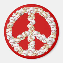 Baseballs Peace Sign Refrigerator Magnets