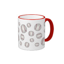 Baseballs Sports Lover Red Ringer Mug