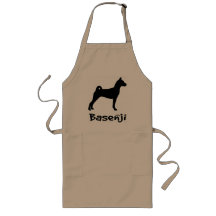 Basenji w/ Cool Text (in black) Aprons