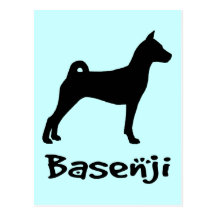 Basenji w/ Cool Text (in black) Post Cards