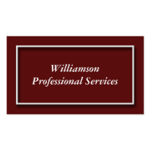 Basic Dark Maroon with Outline Business Cards
