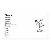 Basic Male Stick Figure Badminton Business Card Template