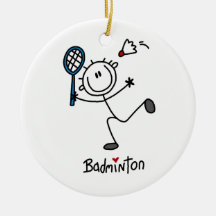 Basic Male Stick Figure Badminton Christmas Tree Ornaments