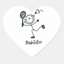 Basic Male Stick Figure Badminton Sticker