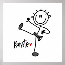 Basic Male Stick Figure Karate T-shirts and Gifts Print