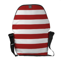 Basic Red and White Stripes Pattern Commuter Bags