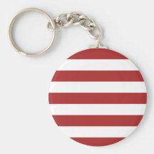 Basic Red and White Stripes Pattern Keychains