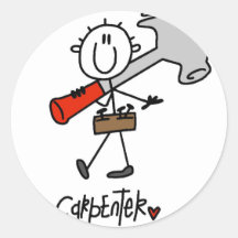Basic Stick Figure Carpenter Tshirts and Gifts Stickers