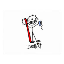 Basic Stick Figure Dentist Post Card