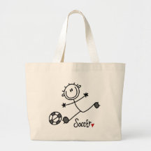 Basic Stick Figure Soccer Player T-shirts and Gift Canvas Bags