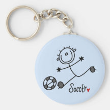 Basic Stick Figure Soccer T-shirts and Gifts Keychains