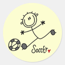 Basic Stick Figure Soccer T-shirts and Gifts Stickers