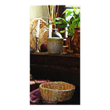 Basket and Plants by Window Picture Card