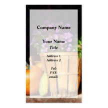 Basket of Asters With Pumpkin and Gourd Business Cards