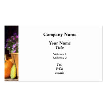 Basket of Asters With Pumpkin and Gourd Business Card Templates