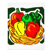 Basket of peppers diff colours graphic personalized announcement