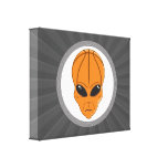 basketball alien head graphic gallery wrap canvas