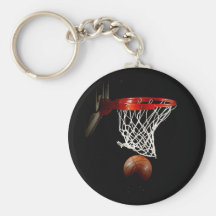 Basketball Ball & Net Key Chains
