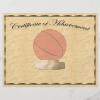 certificate basketball