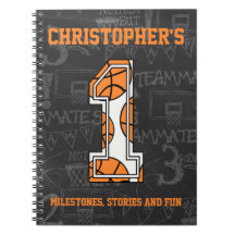 Basketball Chalkboard 1st Birthday Journals