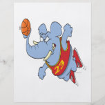 basketball elephant cartoon full color flyer