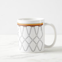 Basketball Hoop Net_black outline Coffee Mugs