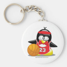 Basketball Penguin Keychain