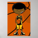 Basketball Player with Afro Poster
