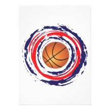Basketball Red Blue And White Custom Announcement