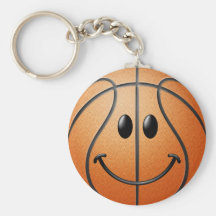 Basketball Smiley Face Key Chain