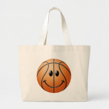Basketball Smiley Face Tote Bag