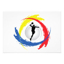 Basketball Tricolor Emblem Personalized Invites