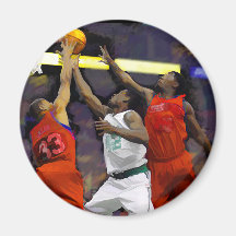 Basketball Two Against One Fridge Magnets
