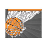 basketball woosh ball in net vector illustration gallery wrap canvas