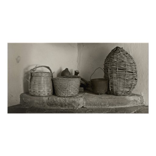 Baskets in old mission photo card template