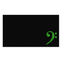 Bass Clef Symbol Green Musician Business Card