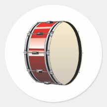 Bass Drum Round Stickers