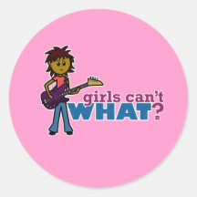 Bass Guitar Girl Stickers