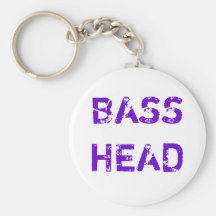 Bass Head keychain (purple text)