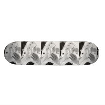 Bass player , bass and hand, negative image custom skateboard