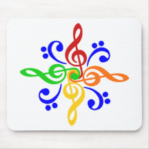 Bass & Treble Clef Design Mouse Mat