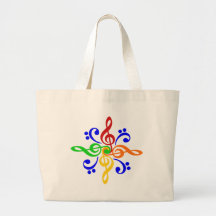 Bass & Treble Clef Design Tote Bag