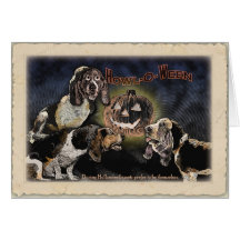 Basset Halloween Card