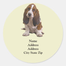 Basset Hound Address Label Sticker