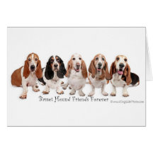 Basset Hound Friends Forever Greeting Card
